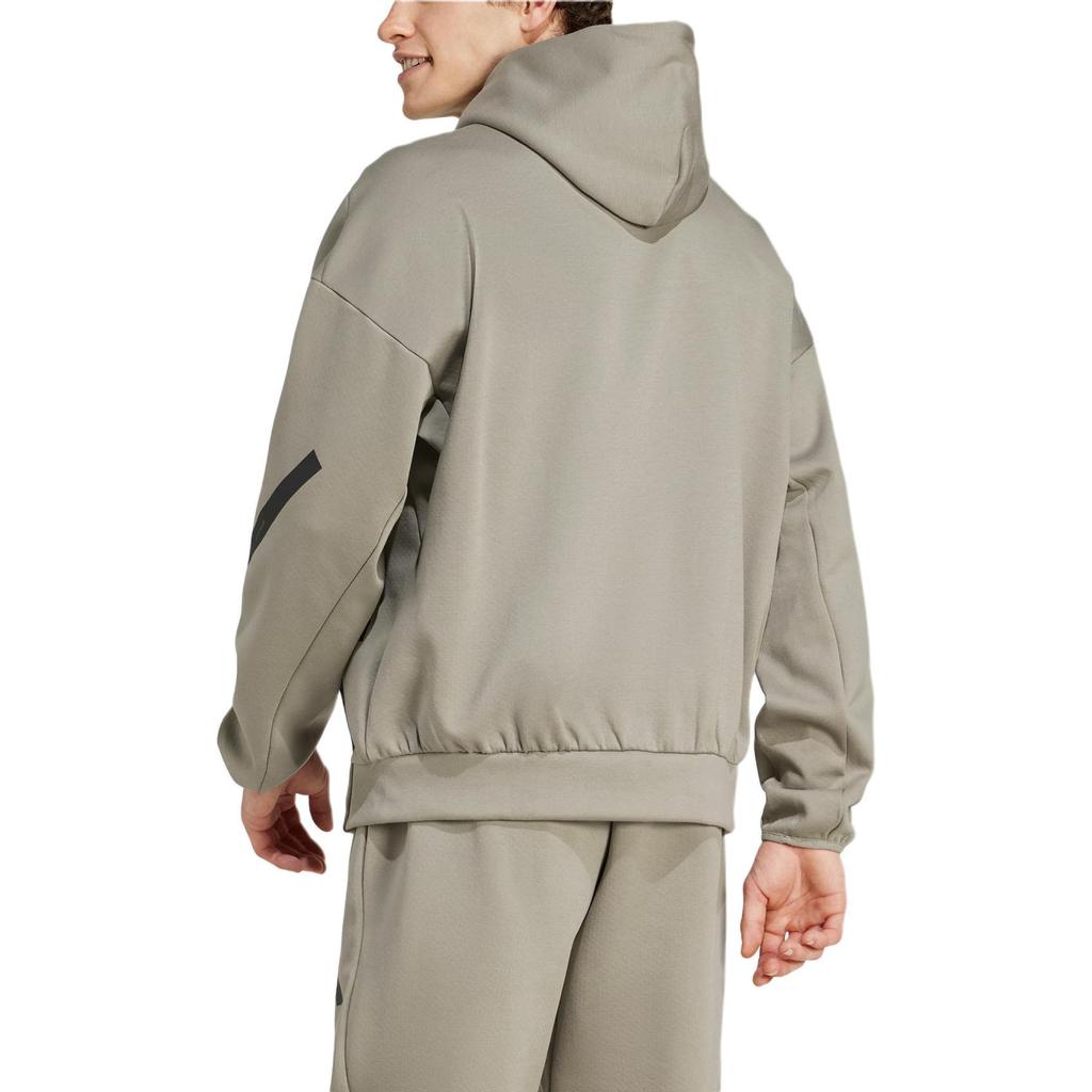 Adidas Толстовка с капюшоном Zne с логотипом бренда, двухсторонняя, трикотажная, удобная, для тренировок, мужские толстовки с капюшоном, коричневые JE3071