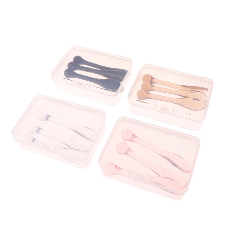 1/3pcs Acrylic Cosmetic Spatulas Scoop With Box Face Cream Mask Mud Mixing Spoon Beauty Tools Absorb Roller Facial Applicator