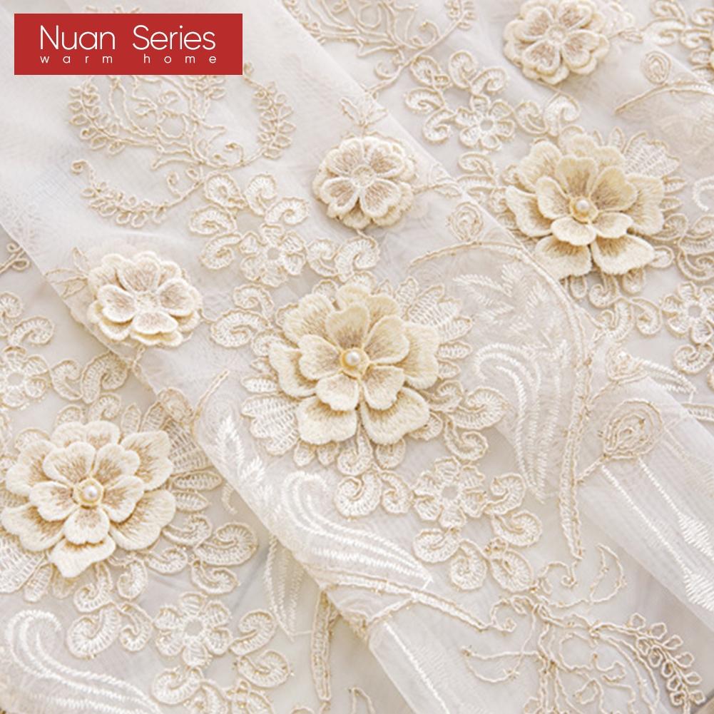 1 шт. Серия Nuan Французская роскошная кружевная вышитая полупрозрачная тюлевая штора высотой 260 см для украшения окна гостиной, спальни, домашнего декора