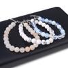 1Pc, Energy Natural Stone Round Beads Bracelet, Bohemian Style Reiki Healing Crystal Amethyst Agate Gemstone Bracelets for Women Men Jewelry Gifts