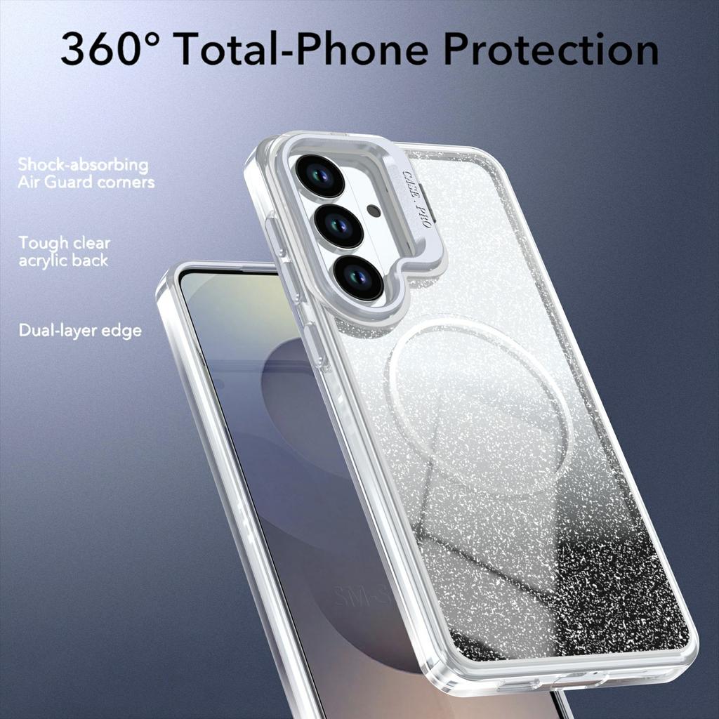 Для Samsung Galaxy S26+ Магнитный чехол Градиентный блестящий Ударопрочный ТПУ ПК Чехол для телефона