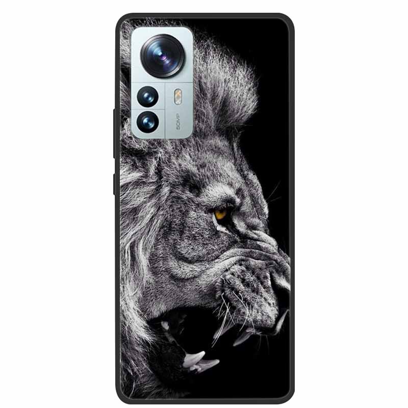 Чехол для телефона Xiaomi 12T Pro Чехол-крышка Лев Волк Черный Мягкий Силиконовый Чехол Для Xiaomi 12T Pro Задняя Крышка Чехол 12 T 12TPro Funda Capa