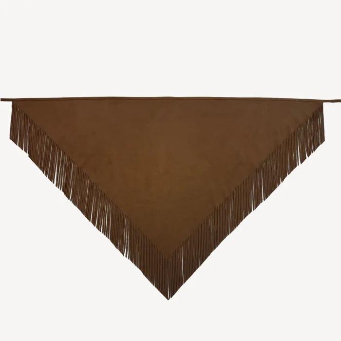 NY Suede Fringe Scarf - Brown