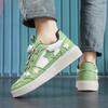 2024Новинка, мужские и женские повседневные зеленые парусиновые туфли, модные и универсальные, на толстой подошве, со шнуровкой, дышащие, 39-44
