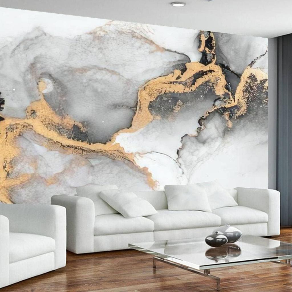 Мраморные обои Черно-золотые абстрактные мраморные настенные фрески 3d мраморные обои для домашнего декора спальни гостиной съемные большие фрески