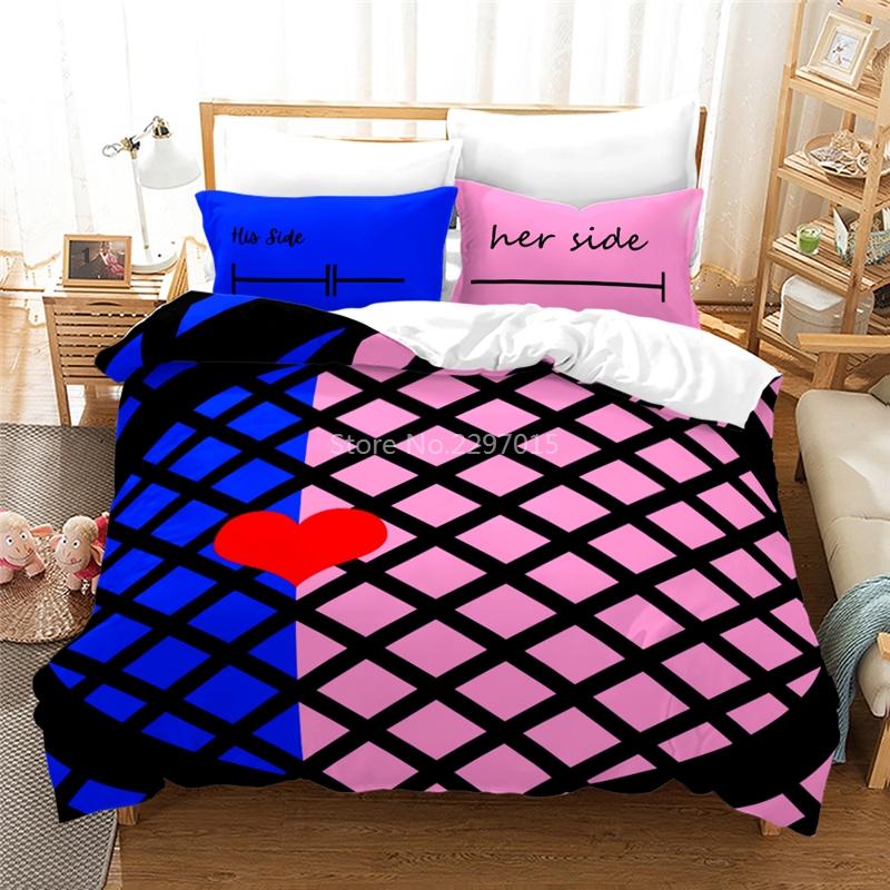 Black Queen King Couples Duvet Cover Set Pillowcase 3D Printed Bedding Set Single Double Twin Full Queen King Size Bedroom Decor
