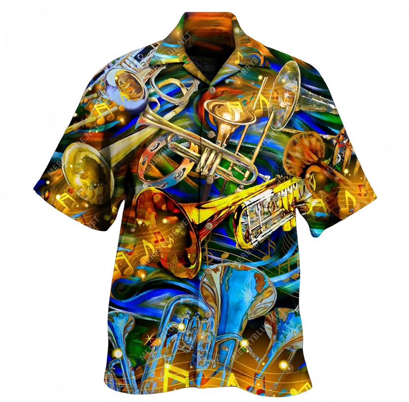 Hawaiian shirt new men's large size 1D printing fashion casual and comfortable Cuban collar button-down cardigan