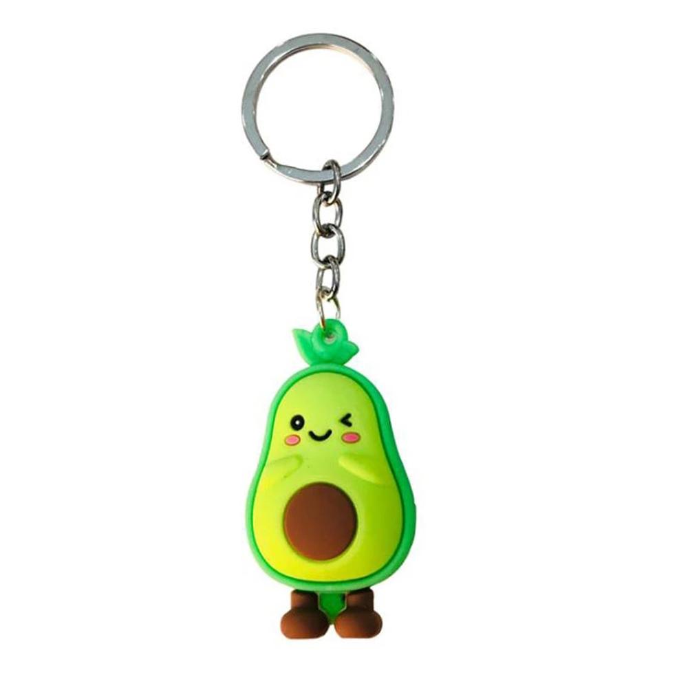 Couple Key Rings Bag Pendant Jewelry Smiling Avocado 3D Keychain Simulated Fruit Avocado Keychain