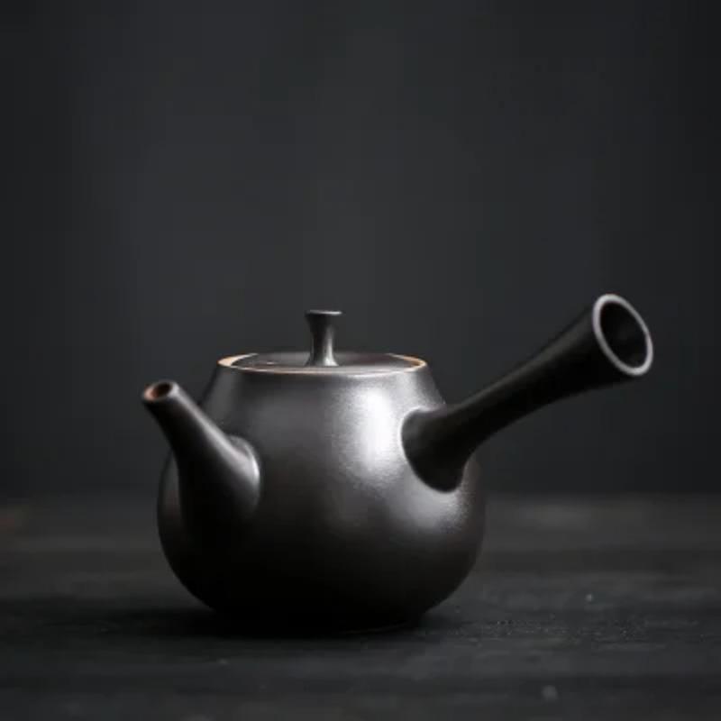 Японский чайник с боковой ручкой, керамический бытовой простой чайный сервиз, чайник, креативный чайный сервиз кунг-фу, чайник, керамический чайник