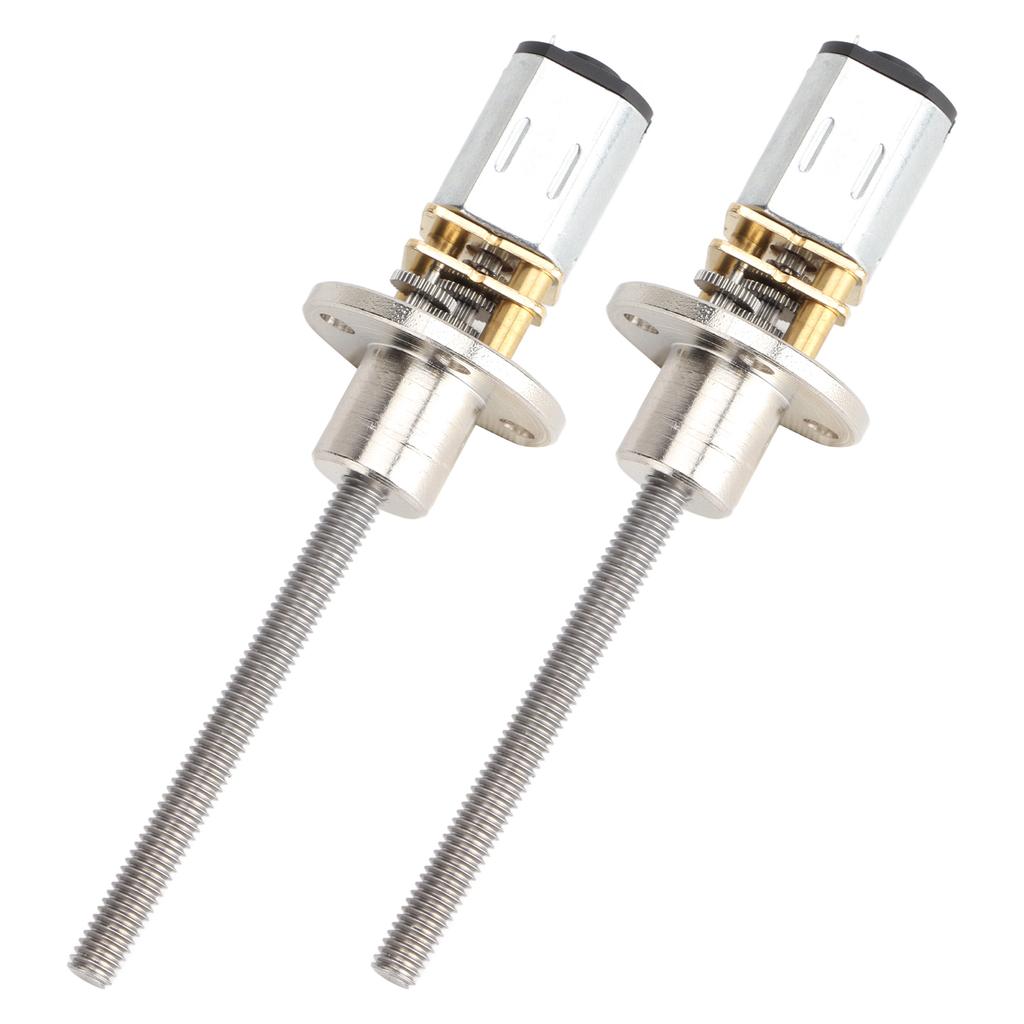 2 Pcs Speed Reduction Gear Motor 12GA N20 30RPM DC 3V Gear Motor with M4x55 Screw Thread Shaft and Flange Connector