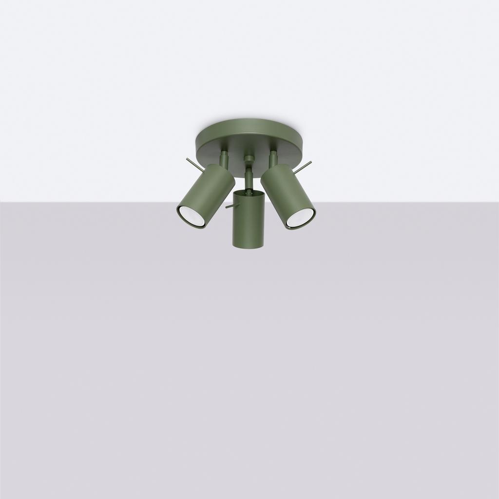 3P ring ceiling lamp olive green
