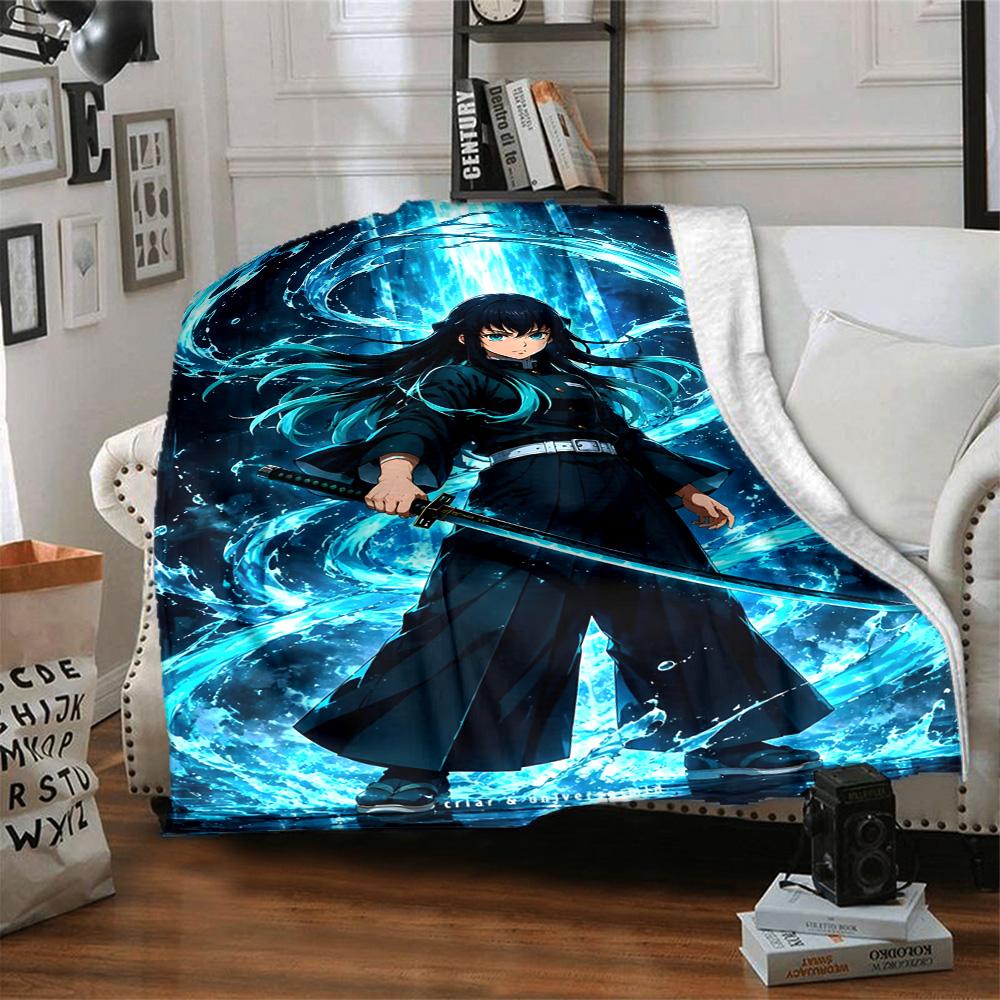 1pc Tokitou Muichirou Blanket, Gift, for Men and Women, Soft Blanket, Good for Sofa Bed Couch Travel, Lightweight Flannel Blanket