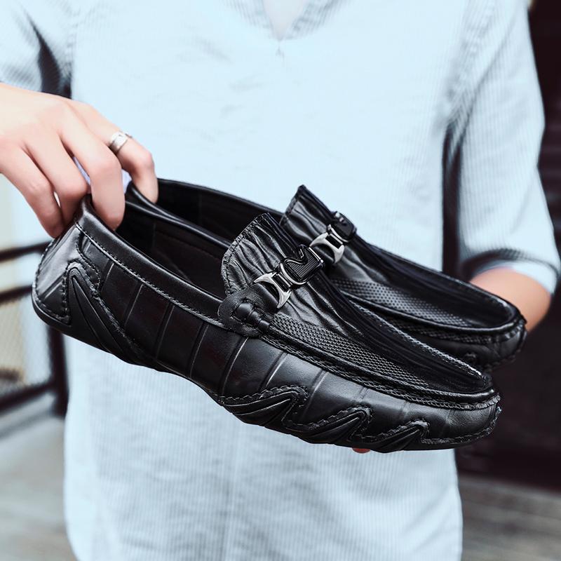 Genuine Leather Mens Loafers Luxury Brand Designer Casual Shoes Classic Slip On Men Shoes Moccasin Light Comfy Male Driving Flat