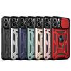Slide Camera Lens Protective Case for iPhone 14 13 12 Pro Max XS XR 7 8 Plus Military Metal Bumpers Armor Cover For Samsung S21 S20 A12 A52 A72