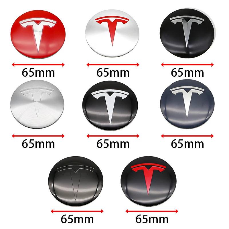4Pc 65mm Car Wheel Hub Center Caps Emblem Stickers for Tesla Model 3 Y S X Roadster Hub Cap Center Cap Logo Sticker High Quality