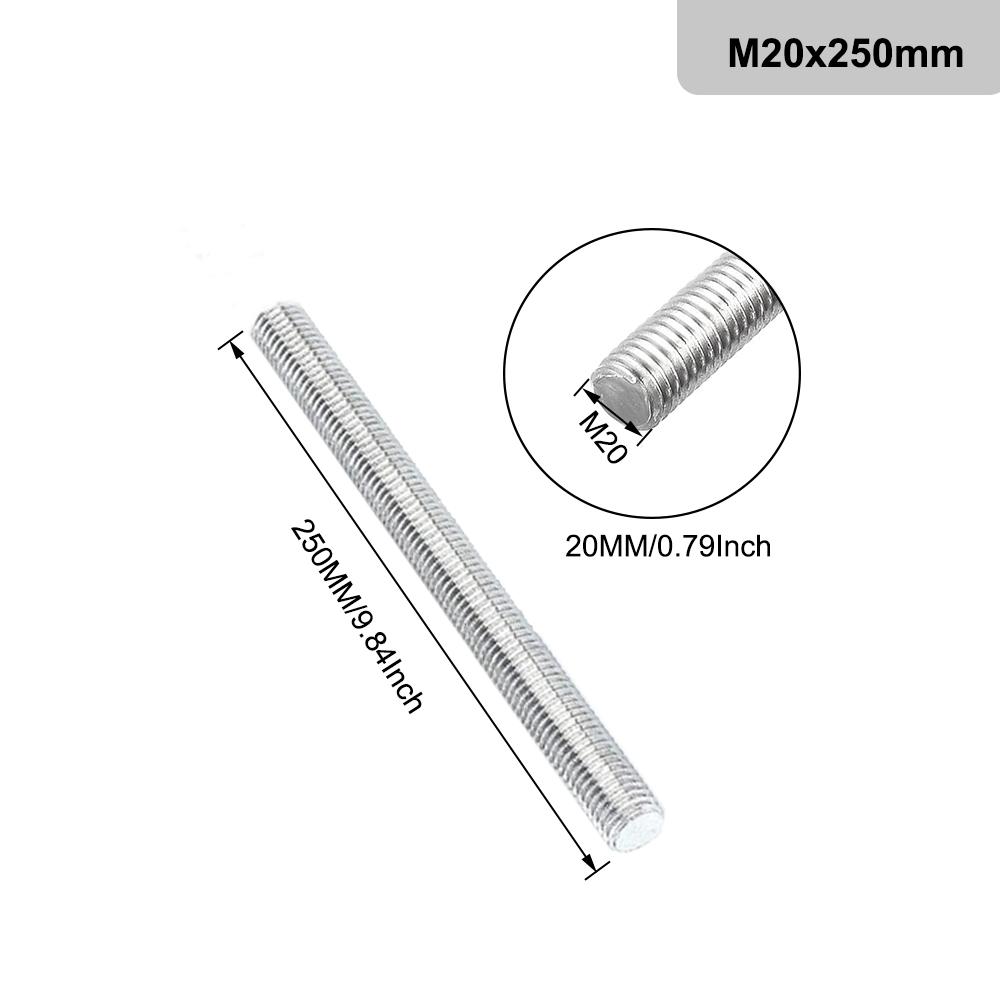 1шт резьбовой стержень 304 нержавеющая сталь винт M2 M2.5 M3 M4 M5 M6 M8 M10 M12 M16 M18 M20