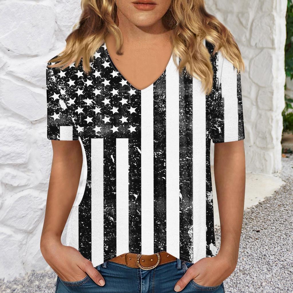 T Shirts Short Sleeve V Neck Tees For Women Fashion Tops Trendy Lightweight Soft Casual Summer Top