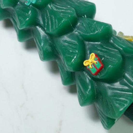 6Pcs LED Flameless Tree Taper Candles with Remote 5.12" Real Wax Flickering Candles with 3D Flame Wick Battery Operated Candlesticks for Holiday Decor