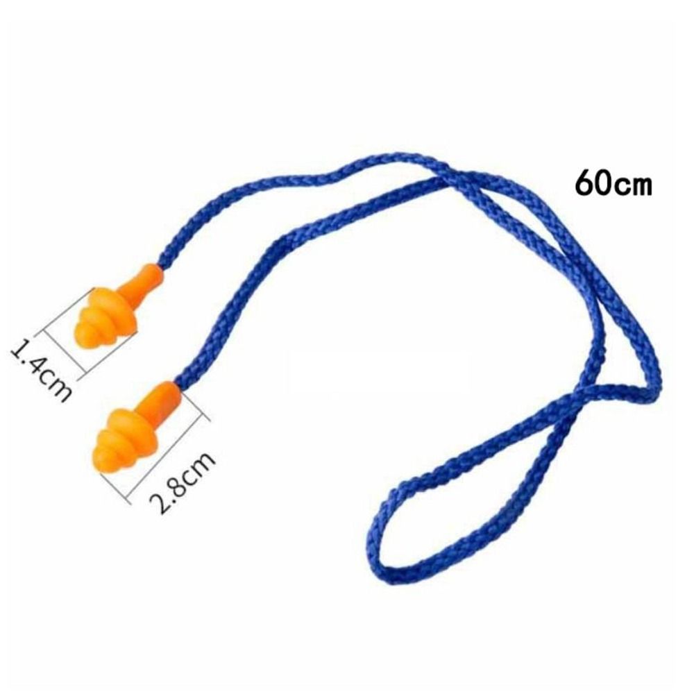 10PCS Tapered Insulation Earplug Corded Ear Plugs Silicone Noise Earplug for Abatement Noise