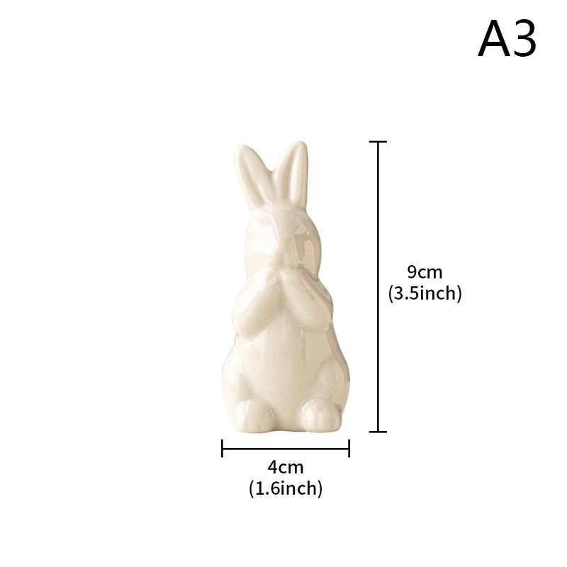 Белые керамические кролики для домашнего стола, книжной полки, пасхальные украшения, кролик, украшение для микроландшафта, для сада, заднего двора, украшения, поделки
