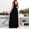 Женское модное повседневное платье макси без рукавов, элегантное длинное платье с разрезом, вечернее платье