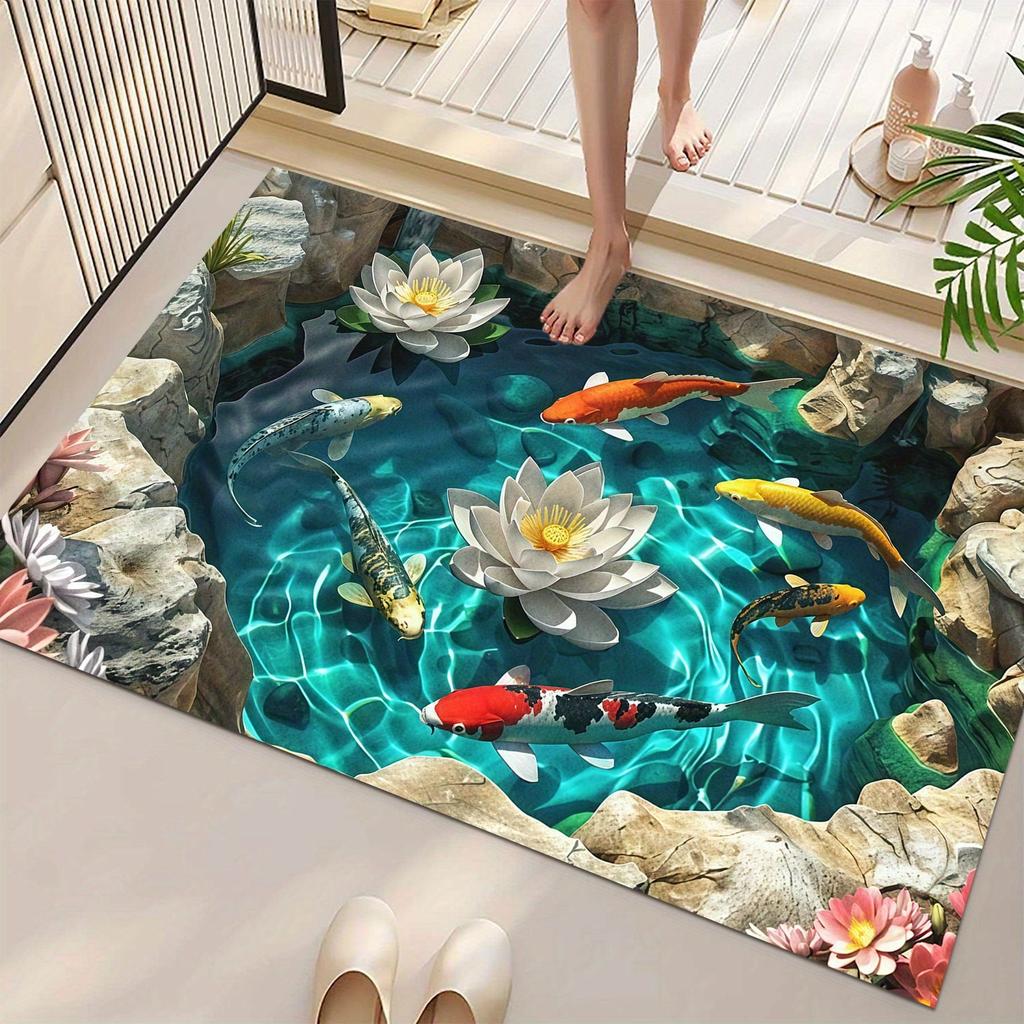 Американский 3D визуальный износостойкий коврик для прихожей, для дома, ванной комнаты, противоскользящий и впитывающий, легко моющийся коврик для пола