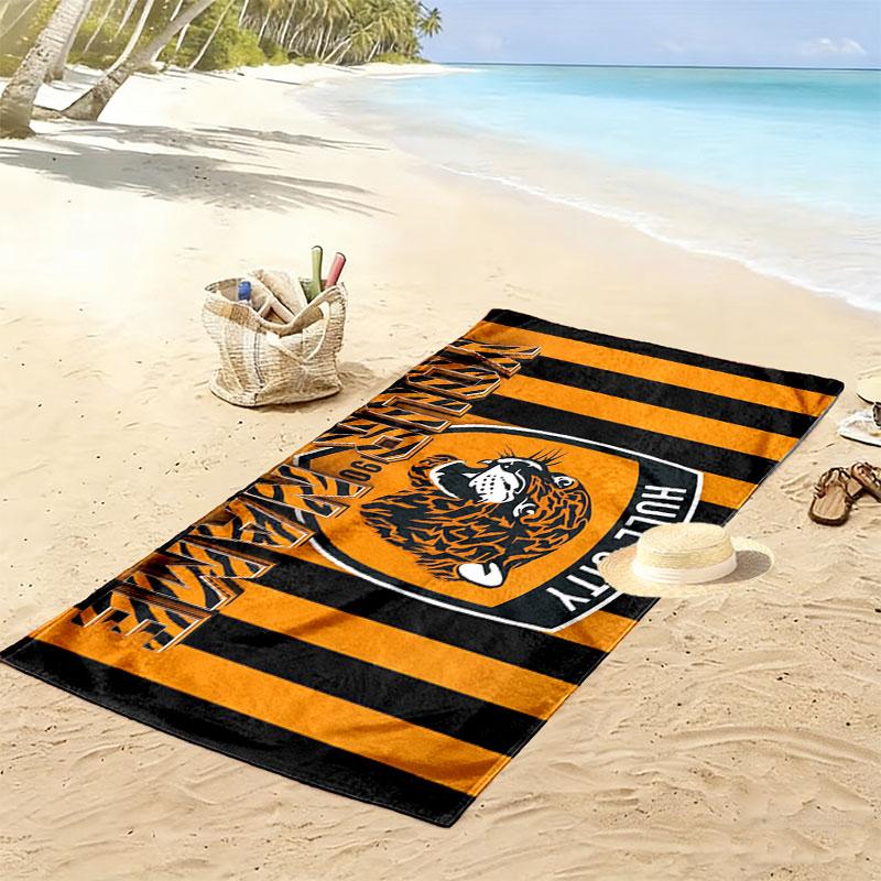 Пляжное полотенце с принтом Hull City, Большое, Мягкое, Быстросохнущее, для Пляжа, Кемпинга, Плавания