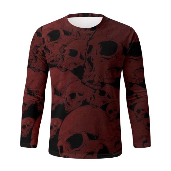 Мужские топы с принтом Хэллоуина 3D, круглый вырез, длинный рукав, футболка, повседневная, стандартного кроя, повседневная одежда для уличных вечеринок