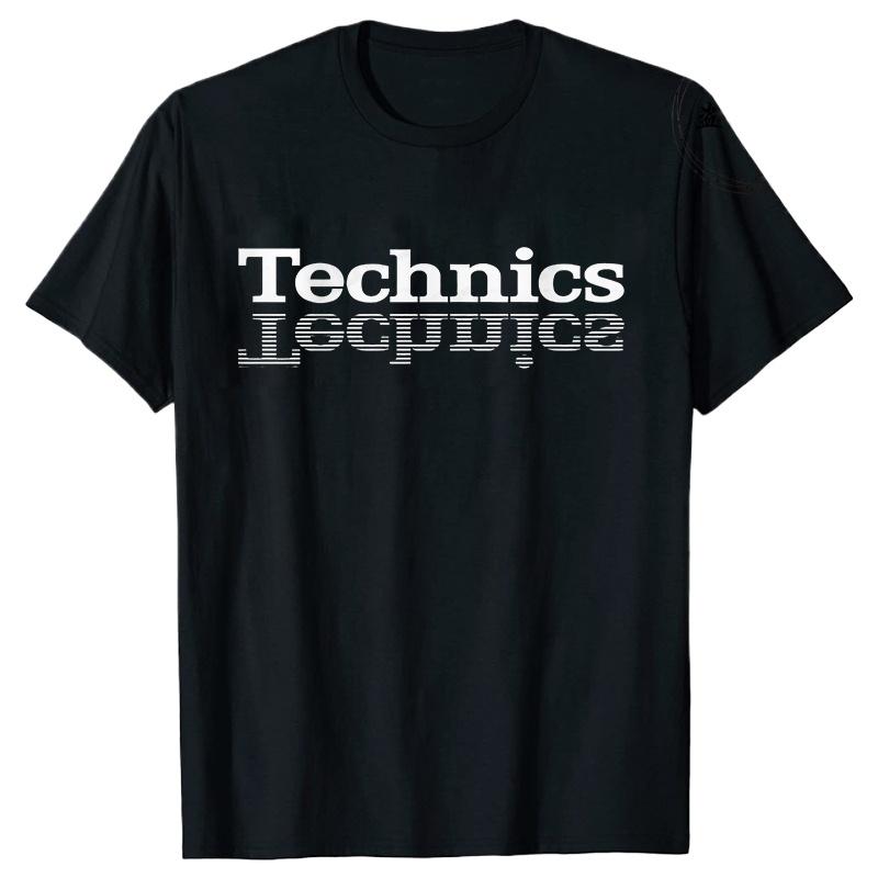 Technics T Shirt Dj Turntable Music House Techno Electronic Hip Hop New Fashion Summer TShirt Fashion Casual Street Music Tees