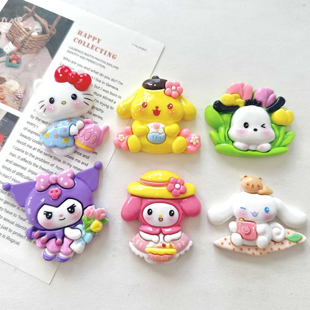 24/120PCS Cartoon Garden DIY resin accessories, cream glue phone cases, hair clips, refrigerator stickers, handmade materials