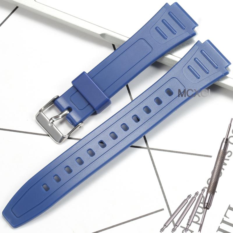 Ремешок для часов Casio W800H W-217H Спортивный браслет из смолы 18 мм