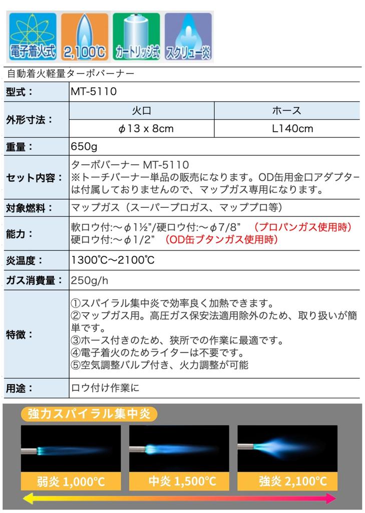 Паяльная лампа CAMPING MOON MapPro Turbo, Турбо-горелка с автоподжигом, Профессиональный тип пламени с концентрированной спиралью, MT-5110