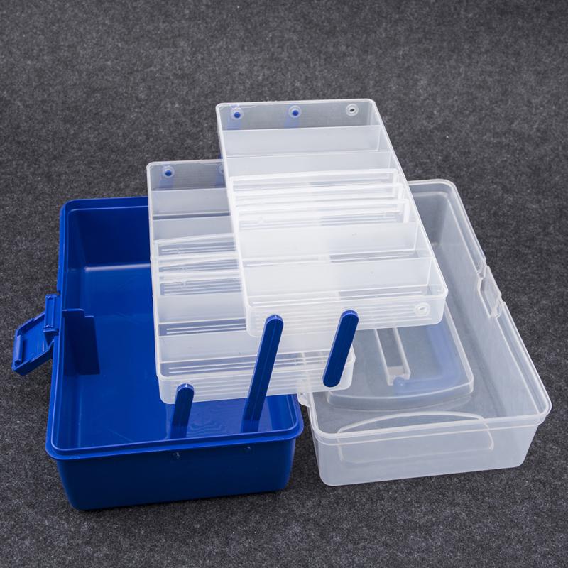 Hot! 3 Layer 30*18*14CM Large Fishing Box Plastic Multifunctional Fishing Tackle Box Fishing Tool Case