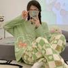New Women's Pajama of Casual Cartoon Spring and Autumn Ladies Pajamas Suit Cotton Long-sleeved Student Homewear Suit
