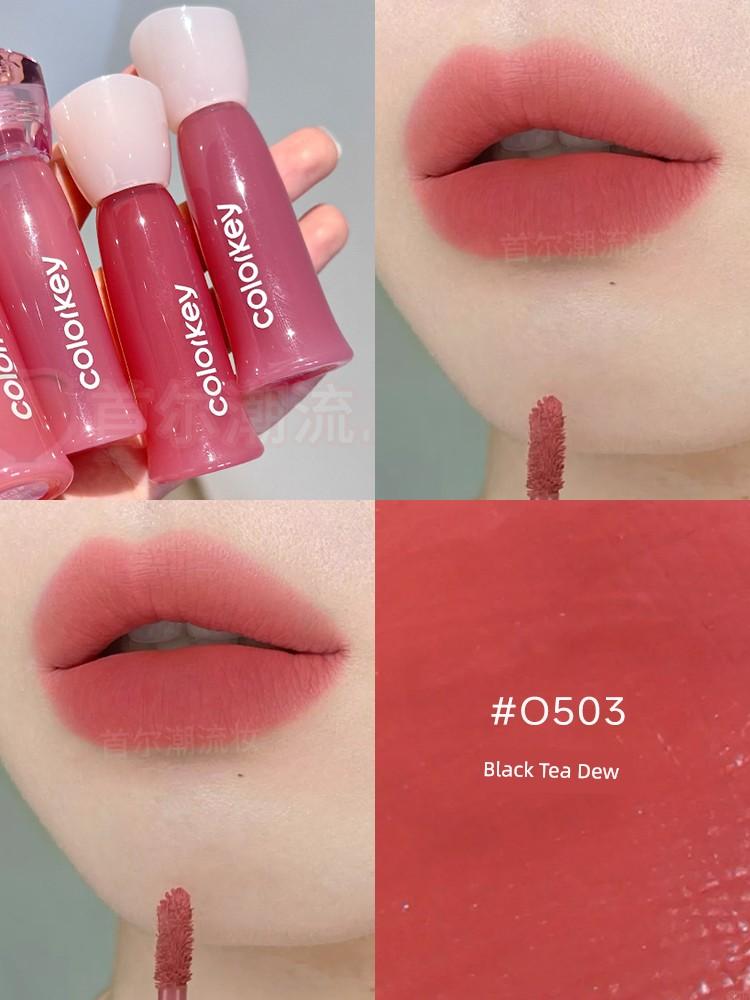 The Pseudo-Natural Makeup Goddess! Colorkey Water Mist Lip Glaze Upgraded Version Mirror Matte Lipstick for Women