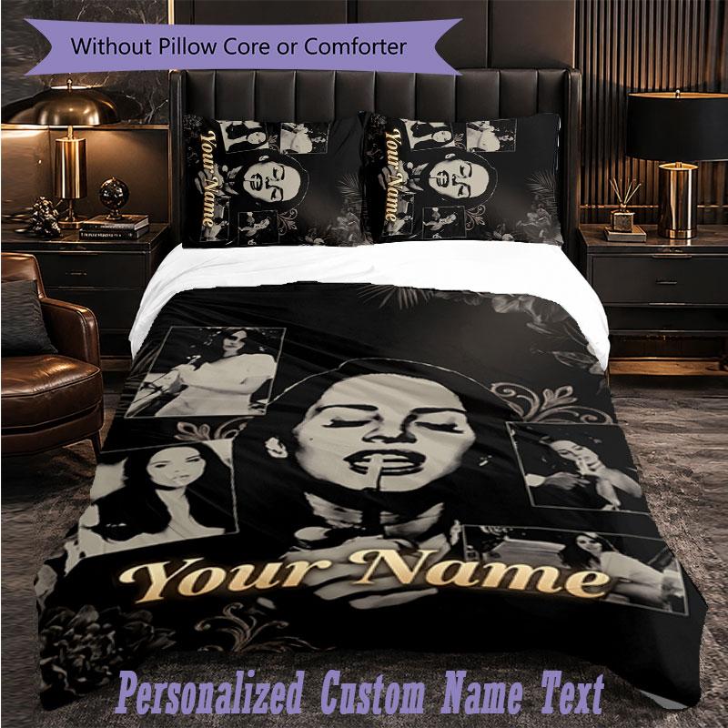 Personalized 3Pcs Bedding SetLana Del Rey Custom Text Duvet Cover Pillowcase Set Bedroom Gift