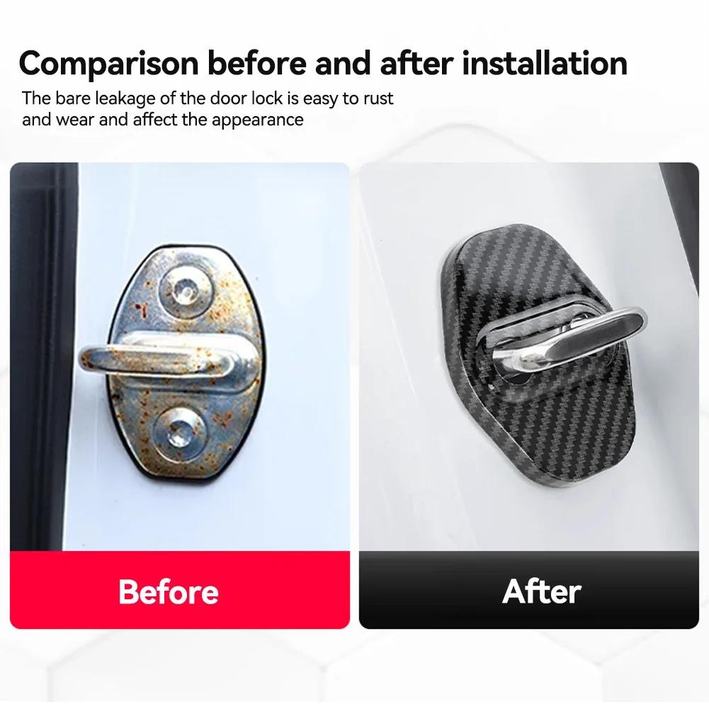 4 шт. Накладки на пряжки замков дверей автомобиля, амортизационные накладки, накладки для защиты от столкновений дверей автомобиля для VW Volkswagen ID.3 ID.4 ID3 ID4 CROZZ ID6
