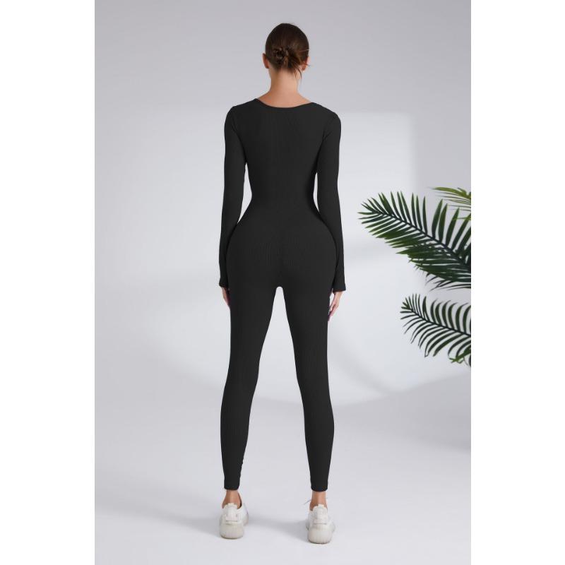 Зимний длинный цельный костюм для йоги для женщин, быстросохнущий, для бега, фитнеса, цельные штаны для йоги с длинным рукавом