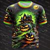 Halloween T-shirt Men's and Women's Short Sleeved T-shirt Pumpkin 3D Printed T-shirt Harajuku T-shirt Halloween T-shirt