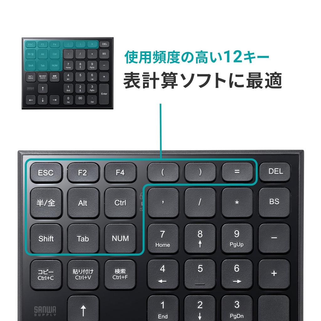 Sanwa поставляет цифровую Bluetooth-клавиатуру для электронных таблиц NT-BT27BK