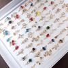 12Pcs Women Rings Crystal Wedding Jewelry Alloy Rings