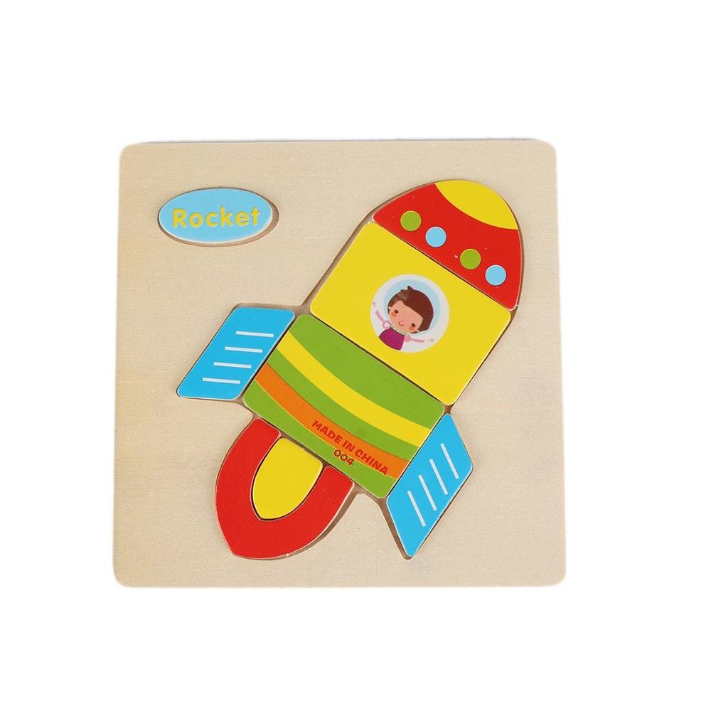 1/2/5PCS Kids 3D Wooden Puzzle Jigsaw Cartoon Animal Puzzles Kids Early Educational Toy