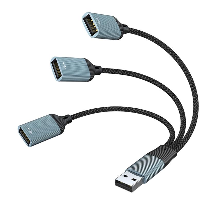 USB-удлинитель 2/3 порта с быстрой передачей данных 480 Мбит/с и зарядкой 1,5 А для ПК, ноутбука, принтера, мыши