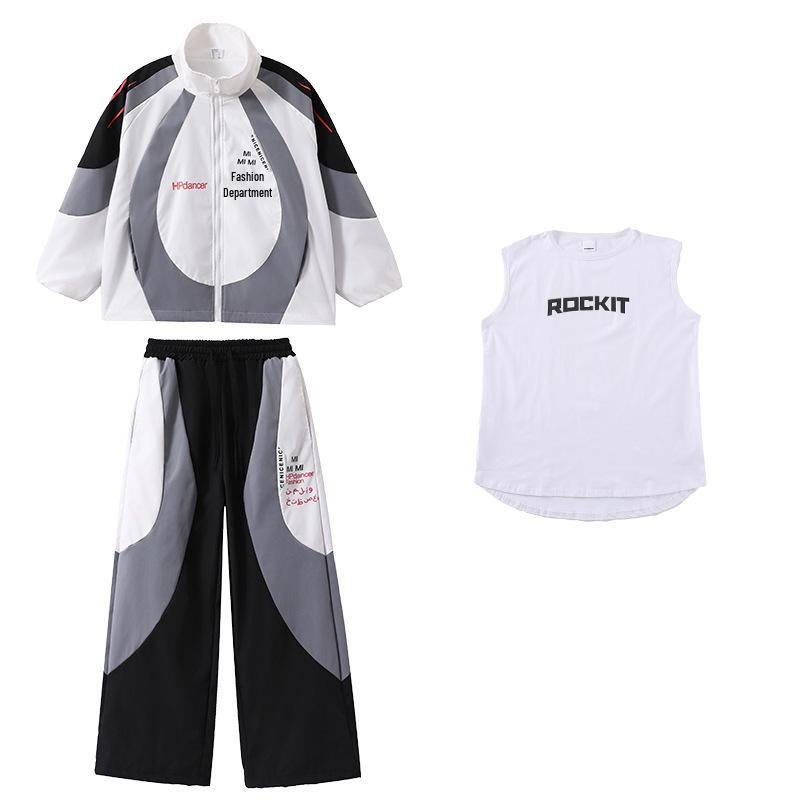 Детский Хип-Хоп Костюм для Выступлений - Спортивный Комплект Осень/Зима, Крутая Уличная Танцевальная Форма для Мальчиков и Девочек