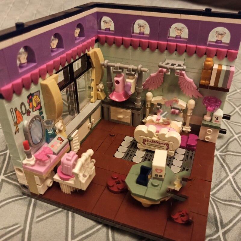 LOZ 1902 городская архитектура дом угол спальня кровать комод скатерть одежда 3D мини-блоки кирпичи строительные игрушки без коробки