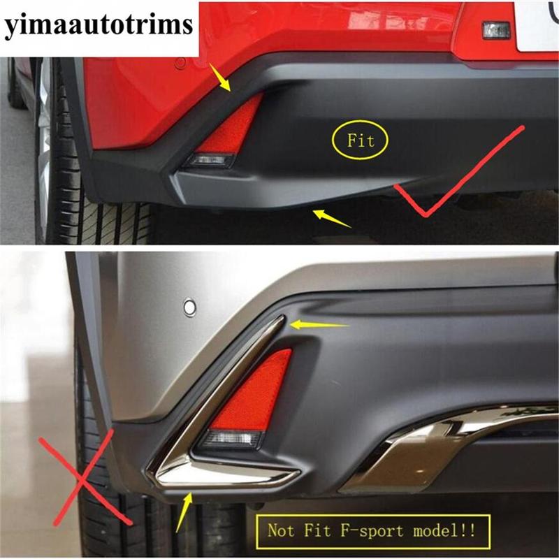 For Lexus UX 200 250H  - 2024 Rear Tail Bumper Fog Lights Lamps Eyelid Eyebrow Stripes Cover Kit Trim ABS Chrome Accessories