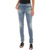 Women's Long Jeans with Worn and Ripped Effect 10DB50305
