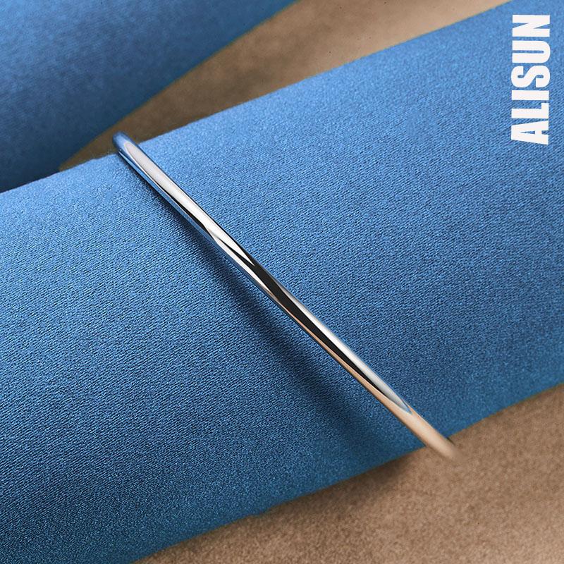 925 стерлингового серебра модный 3 мм гладкий браслет модные свадебные украшения