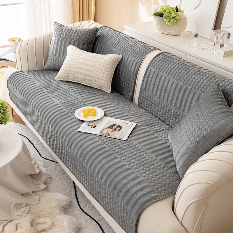 Sofa Cushion Winter Cushion Simple High-grade Non-slip New Plush Cover Cloth Towel Cushion Thickened Sofa Cover Cover