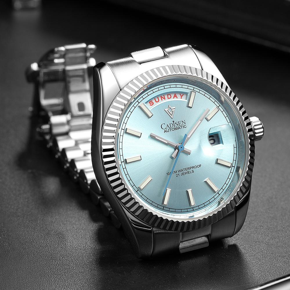 Cadisen Новые роскошные мужские часы ТОП-бренда с коробкой, водонепроницаемые 10 АТМ, 21 ДРАГОЦЕННЫЙ КАМЕРА, автоматические мужские механические часы